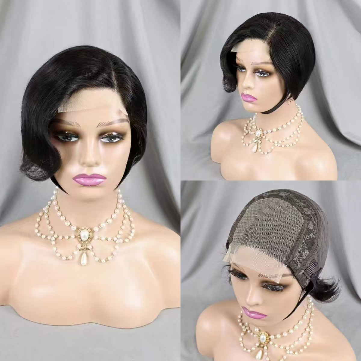 4*4 lace Glueless Pixie cut Wig 100% human hair