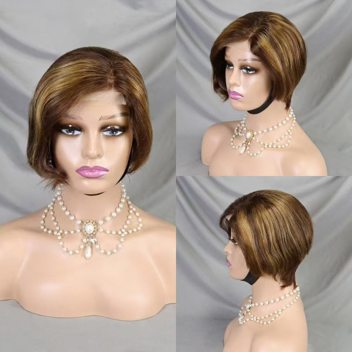4*4 lace Glueless Pixie cut Wig 100% human hair