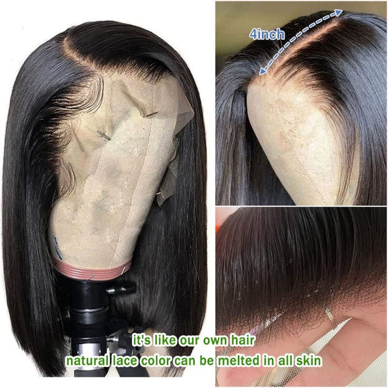 10A Straight Bob 13*4 frontal lace wig 200% density human hair