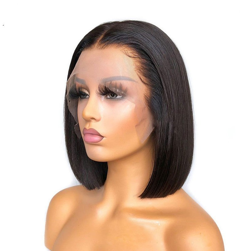 10A Straight Bob 13*4 frontal lace wig 200% density human hair