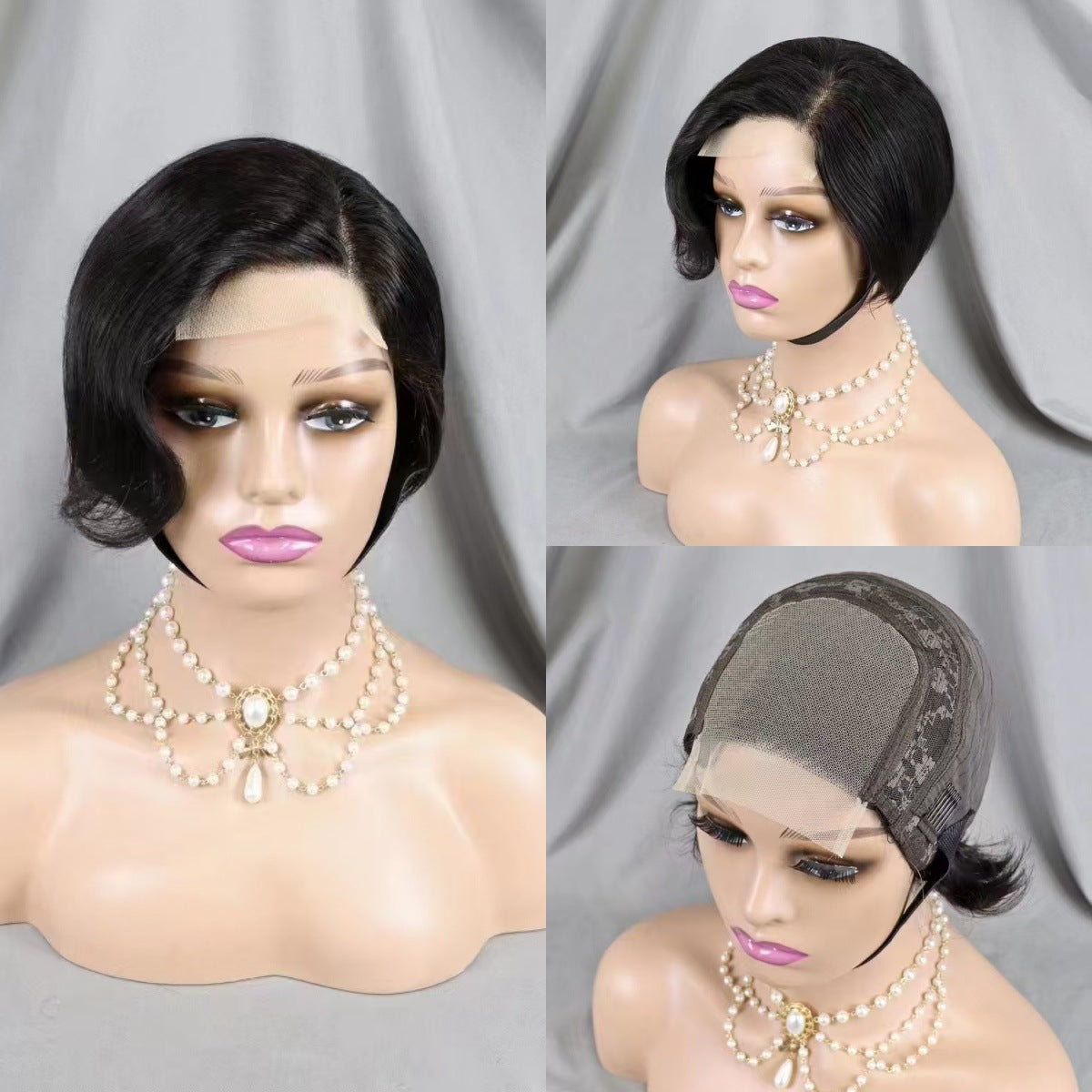 4*4 lace Glueless Pixie cut Wig 100% human hair