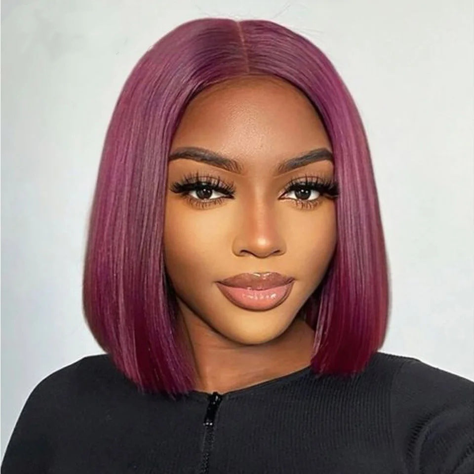 Kim Closure 2*6 straight Bob Middle part 100% human hair wig