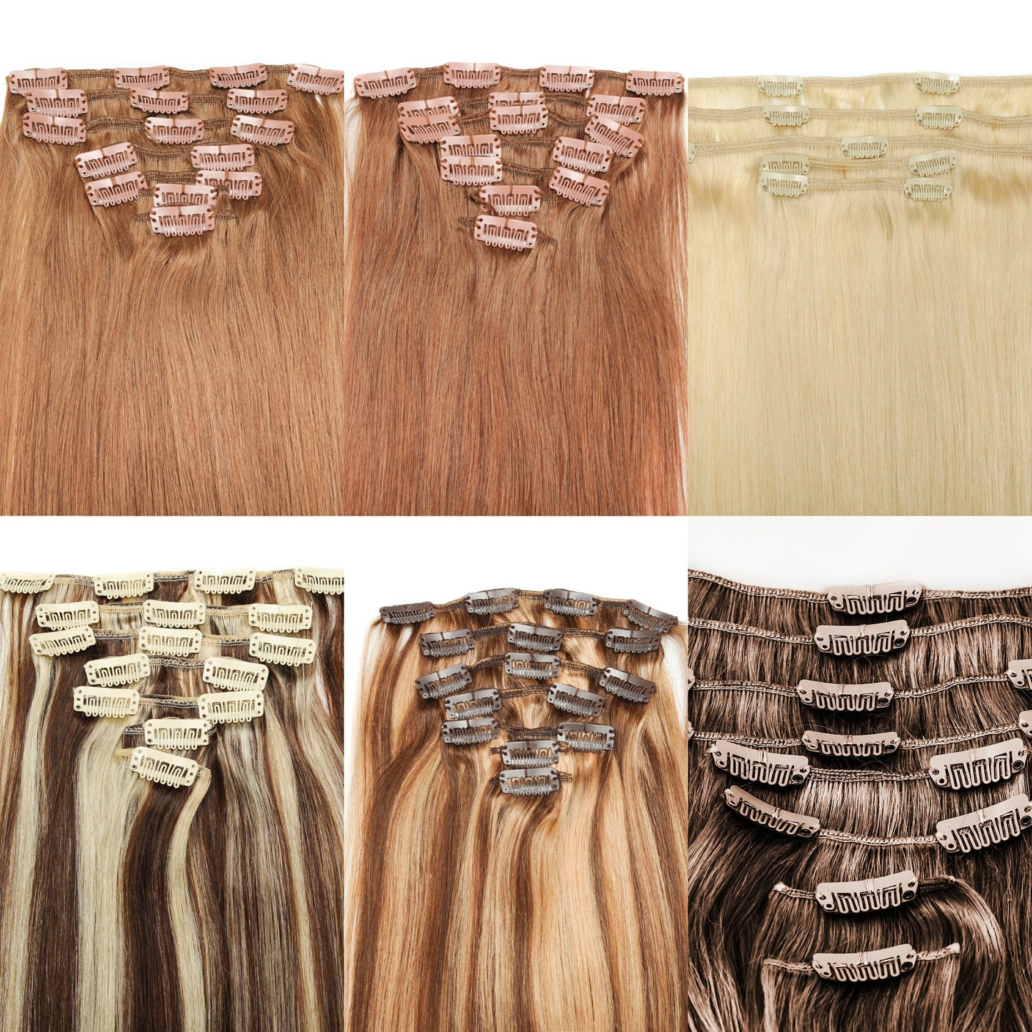 Thick End Invisible PU Clip Hair Extension Raw Blonde Seamless Clip In Hair Extensions