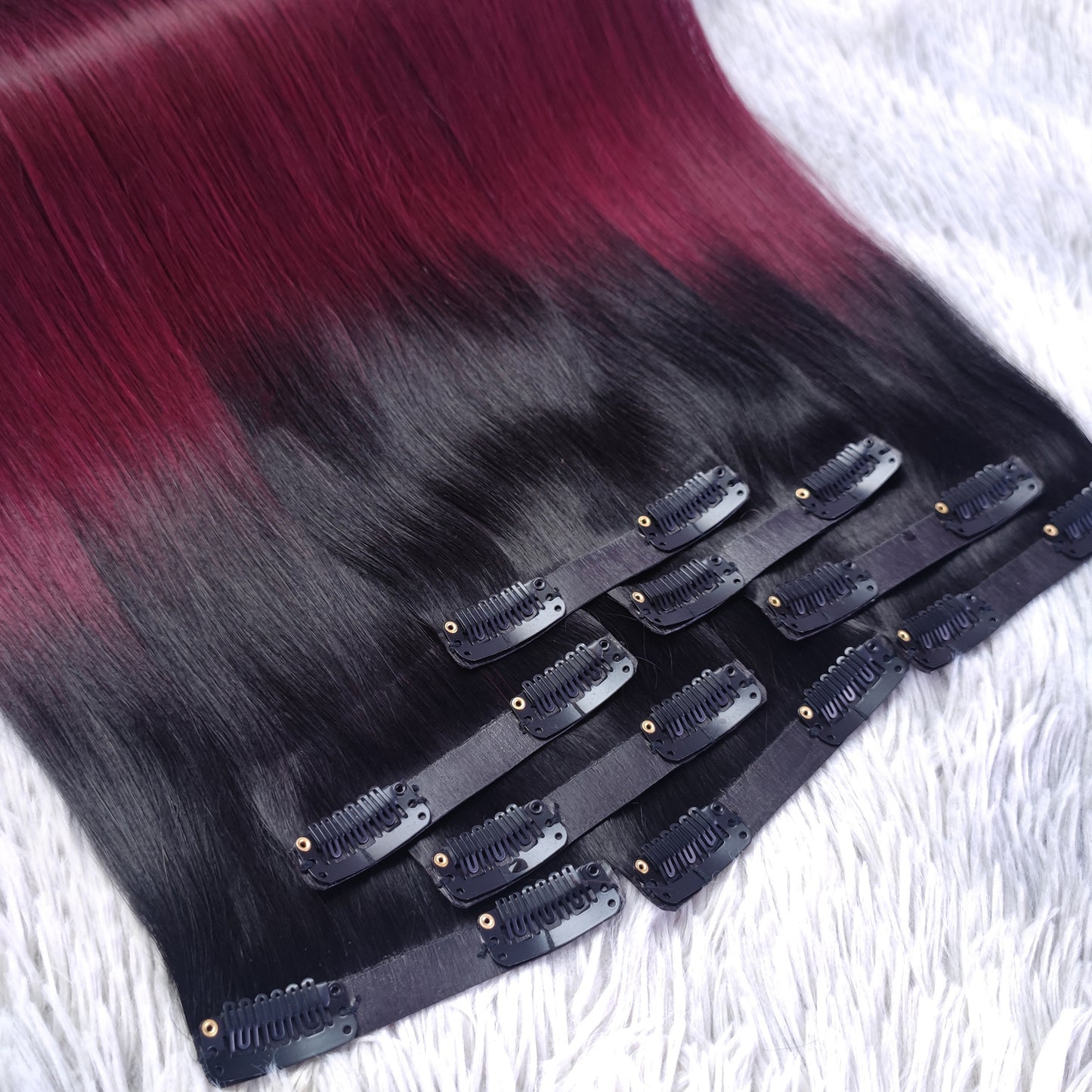 Thick End Invisible PU Clip Hair Extension Raw Blonde Seamless Clip In Hair Extensions
