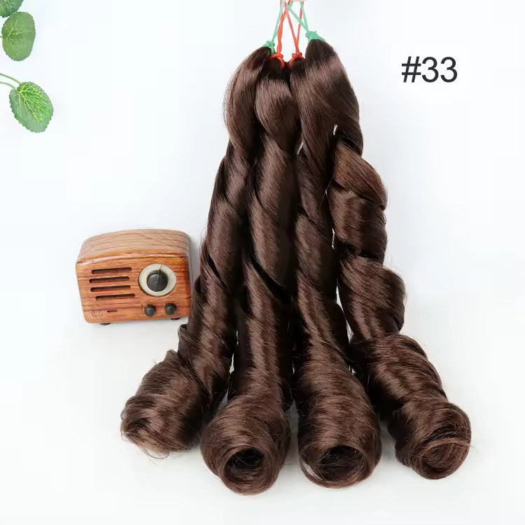 Wholesale Private Label 24inches 100g Synthetic Crochet Loose Wave Spiral French Curls Braiding Hair Extensions