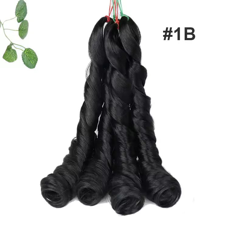 Wholesale Private Label 24inches 100g Synthetic Crochet Loose Wave Spiral French Curls Braiding Hair Extensions