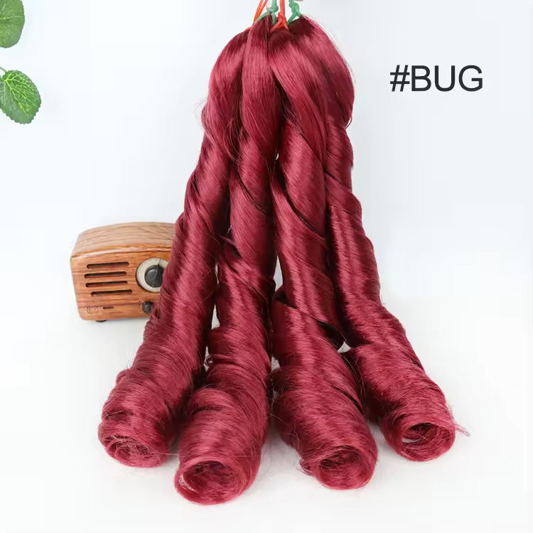 Wholesale Private Label 24inches 100g Synthetic Crochet Loose Wave Spiral French Curls Braiding Hair Extensions
