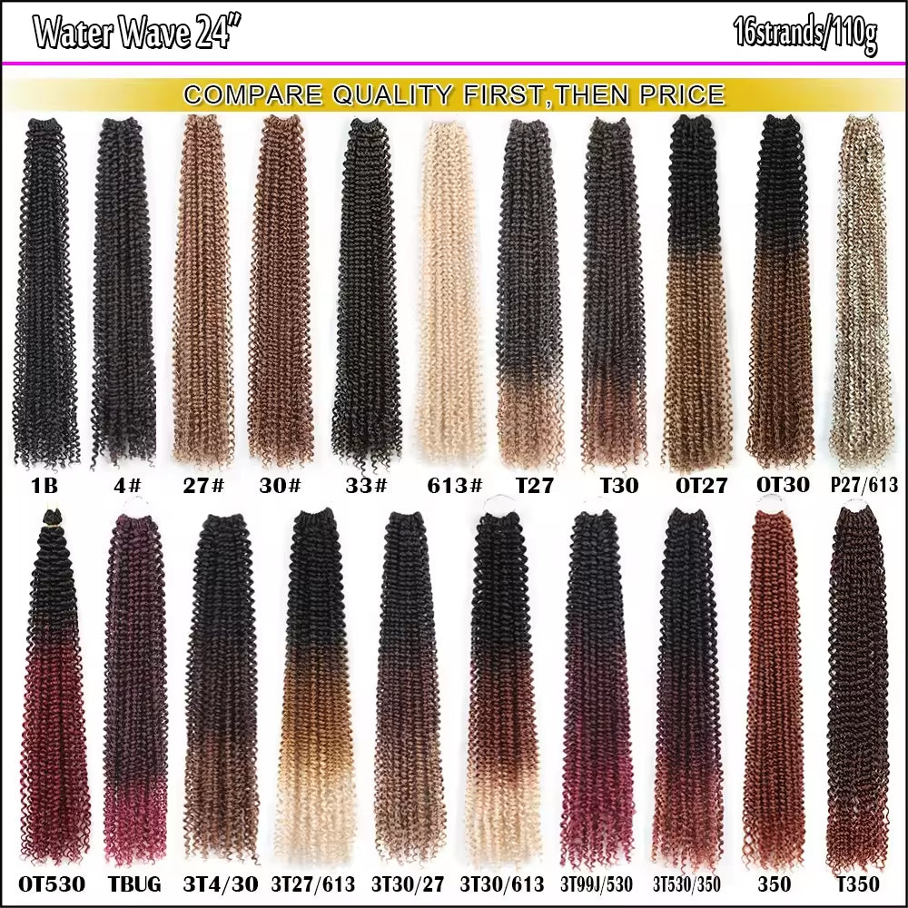 Passion Twist Hair 24 Inch Water Wave Crochet Braids for Passion Twist Synthjetic Braiding Hair Extensions