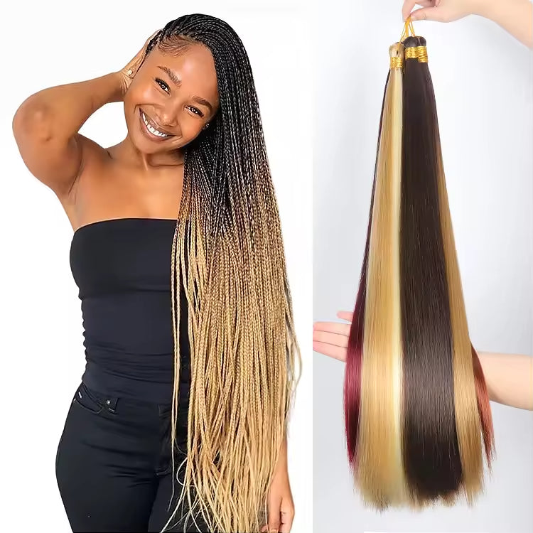 Wholesale 22 Inch 150G Silky Smooth Synthetic Bone Straight Silk Hair Braiding Hair Extension