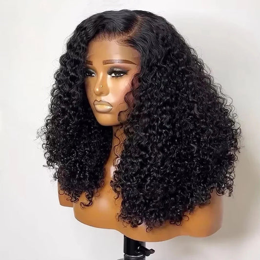 12A Double Drawn Human hair 18 inch 4*4 Lace Curly Wig 300% density