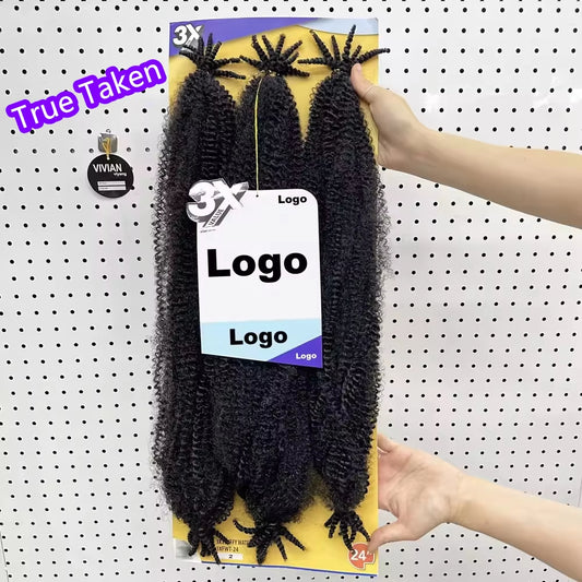 Afro Marley Twist Hair 3x Pre-Separated Spring Afro Twist for Soft Locs 24inch Marley Mini Twist Braiding Hair Black Hair for Women