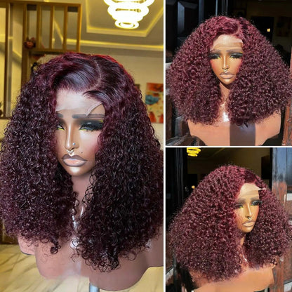 12A Double Drawn Human hair 18 inch 4*4 Lace Curly Wig 300% density