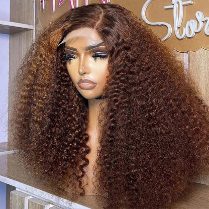 12A Double Drawn Human hair 18 inch 4*4 Lace Curly Wig 300% density