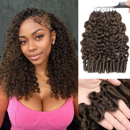 Feather Crochet Human Hair For Black Women 150g 16 Inch Bermese Curly Human Hair Crochet Bundles Pre-Separated Human Crochet Hair Wet And Wavy Invisible Crochet Hair Extensions Kit