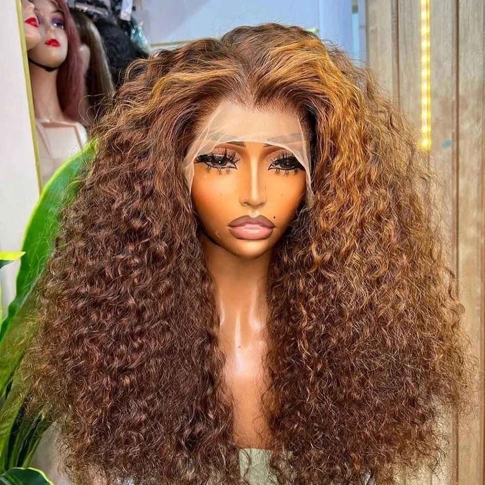 12A Double Drawn Human hair 18 inch 4*4 Lace Curly Wig 300% density