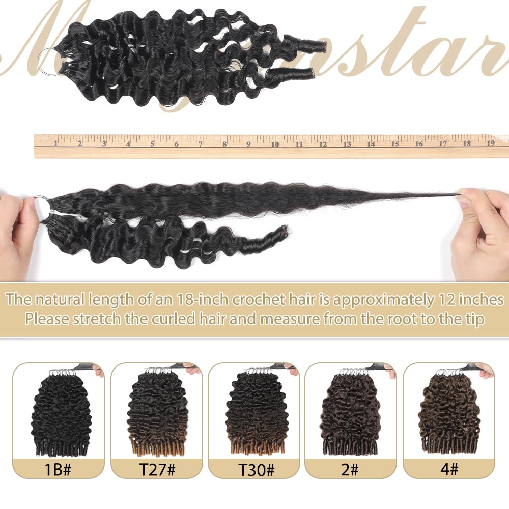 Feather Crochet Human Hair For Black Women 150g 16 Inch Bermese Curly Human Hair Crochet Bundles Pre-Separated Human Crochet Hair Wet And Wavy Invisible Crochet Hair Extensions Kit