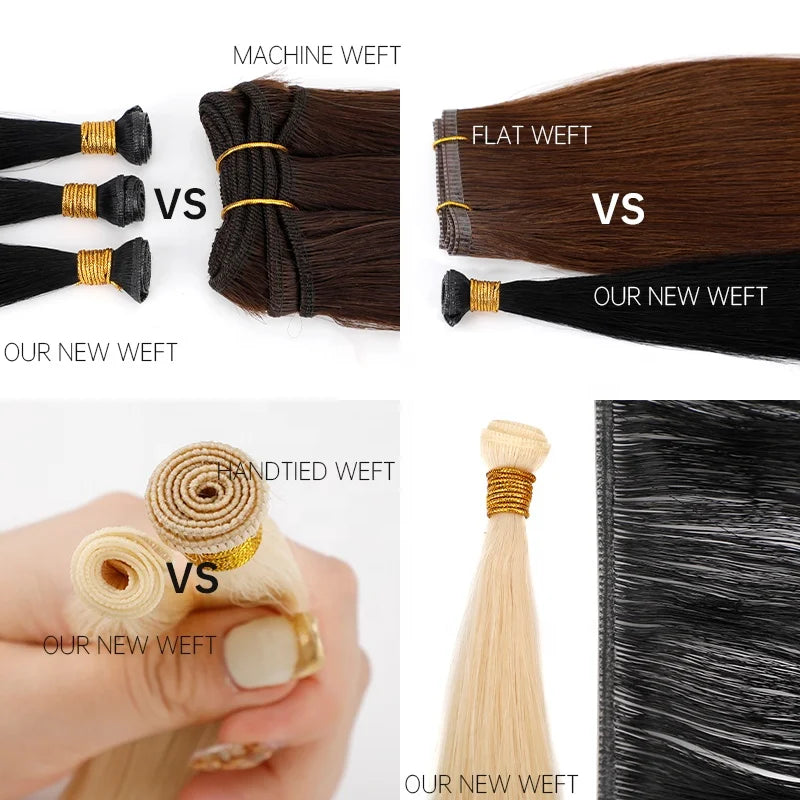 Virgin Human Hair Invisible Weft Straight New Genius Hair Weft Extension 50 grams Per Bundle