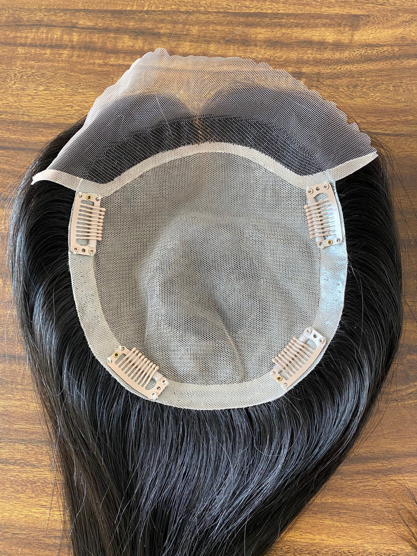 6"x6.5" Full Silk Base With Lace Front Vrigin Human Hair Topper 100% Hand Tied