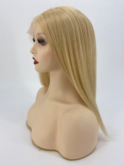 Lace Front 8x8" Silk Top withWefted Back Base Virgin HumanHair Topper Natural Looking