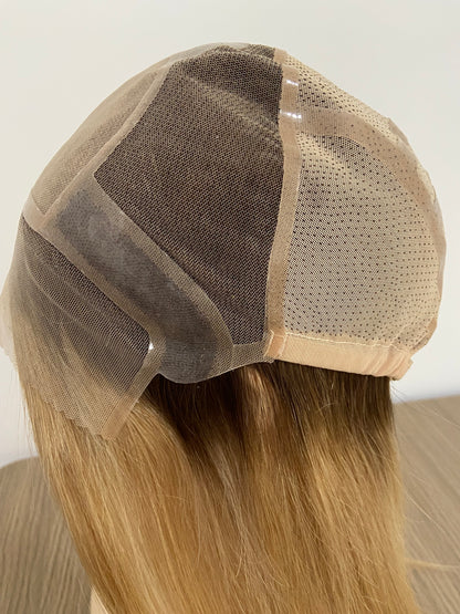 Medical Silicone Wig 4"x4" Silk TopFull Lace Cap 100% Virgin HumanHair Full Hand Tied Kosher Jewishwig