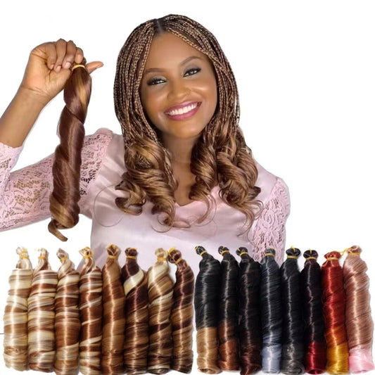 Kanekalons Fiber Hair French Curl Braiding Hair Crochet Extensiones Crochet Spiral Curls French Curls Silky for Braids Pony Style
