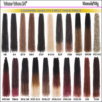 Passion Twist Hair 24 Inch Water Wave Crochet Braids for Passion Twist Synthjetic Braiding Hair Extensions