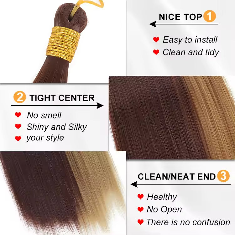 Wholesale 22 Inch 150G Silky Smooth Synthetic Bone Straight Silk Hair Braiding Hair Extension