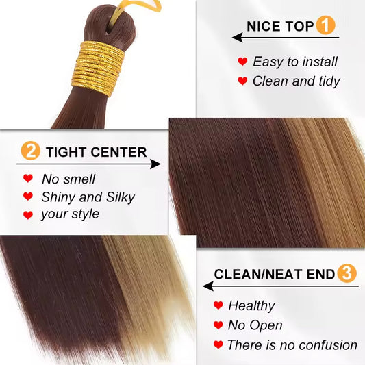 Wholesale 22 Inch 150G Silky Smooth Synthetic Bone Straight Silk Hair Braiding Hair Extension