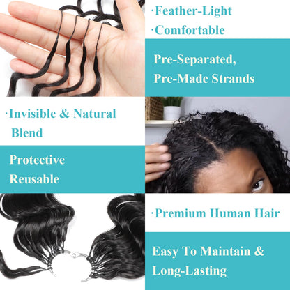 Feather Crochet Human Hair For Black Women Deep Wave