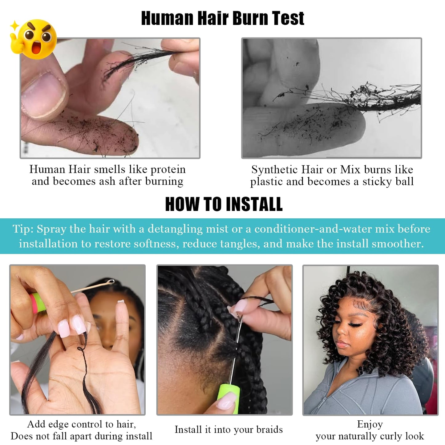 Feather Crochet Human Hair For Black Women Deep Wave