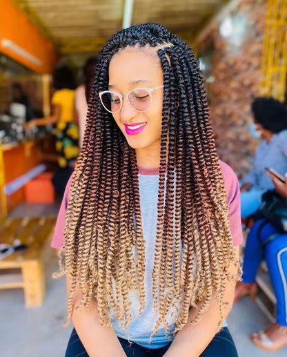 Passion Twist Hair 24 Inch Water Wave Crochet Braids for Passion Twist Synthjetic Braiding Hair Extensions