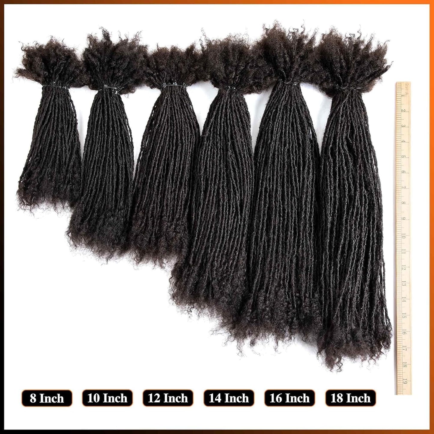 Human Hair Handmade Small 0.6cm Dreadlocks With Coil Tips 20 Stands Per Bundle