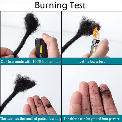 Human Hair Handmade Small 0.6cm Dreadlocks With Coil Tips 20 Stands Per Bundle