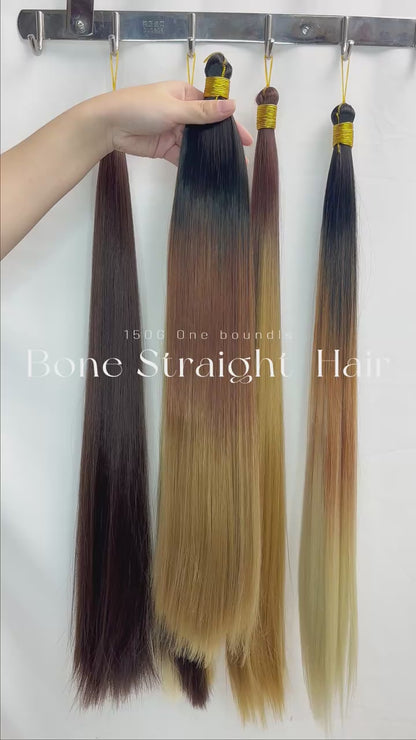 Wholesale 22 Inch 150G Silky Smooth Synthetic Bone Straight Silk Hair Braiding Hair Extension