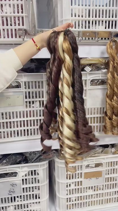 Wholesale Private Label 24inches 100g Synthetic Crochet Loose Wave Spiral French Curls Braiding Hair Extensions